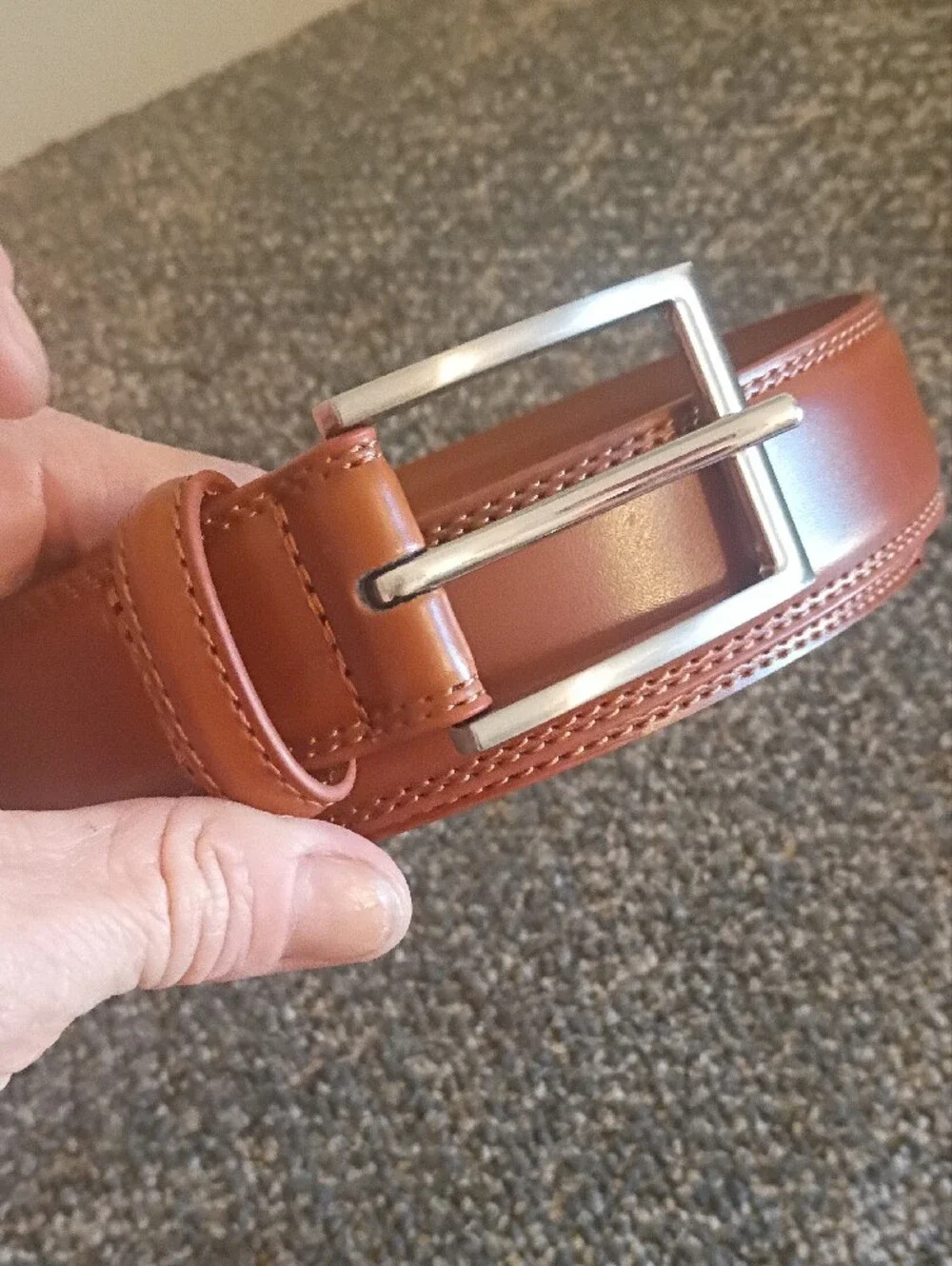 Men's Leather Dress Belt in Brown
